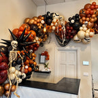Saxuxu Halloween Balloon Arch Garland Kit – Black, Burnt Orange & White Balloons