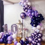 Saxuxu Pink & Purple Balloons Set – 12in Latex Confetti Balloons for Birthday, Baby Shower, Wedding Decor