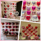 Saxuxu Hot Pink & Black Heart Balloons – 20 Pcs Foil Hearts (5/10/18in) for Valentine’s Day & Weddings