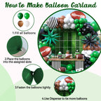 Saxuxu Football Balloon Arch Kit – Dark Green, Brown, White & Black Checkered Balloons