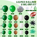 Saxuxu Football Balloon Arch Kit – Dark Green, Brown, White & Black Checkered Balloons