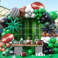 Saxuxu Football Balloon Arch Kit – Dark Green, Brown, White & Black Checkered Balloons