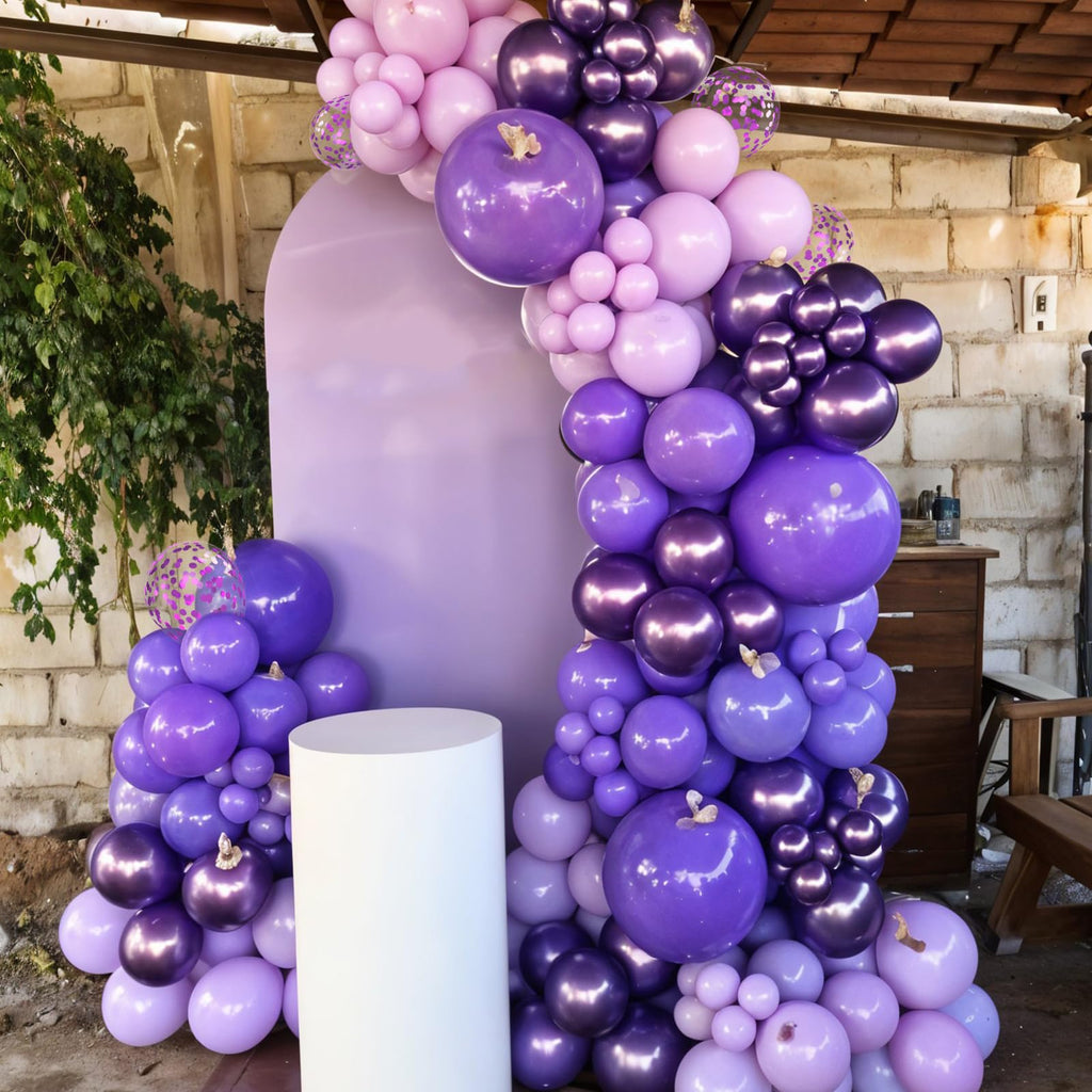 Saxuxu Pink & Purple Balloons Set – 12in Latex Confetti Balloons for Birthday, Baby Shower, Wedding Decor