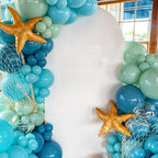 Saxuxu Ocean Themed Balloons - Teal & Light Blue Set for Sea Theme Parties