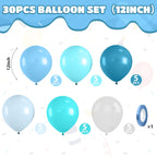Saxuxu Ocean Themed Balloons - Teal & Light Blue Set for Sea Theme Parties