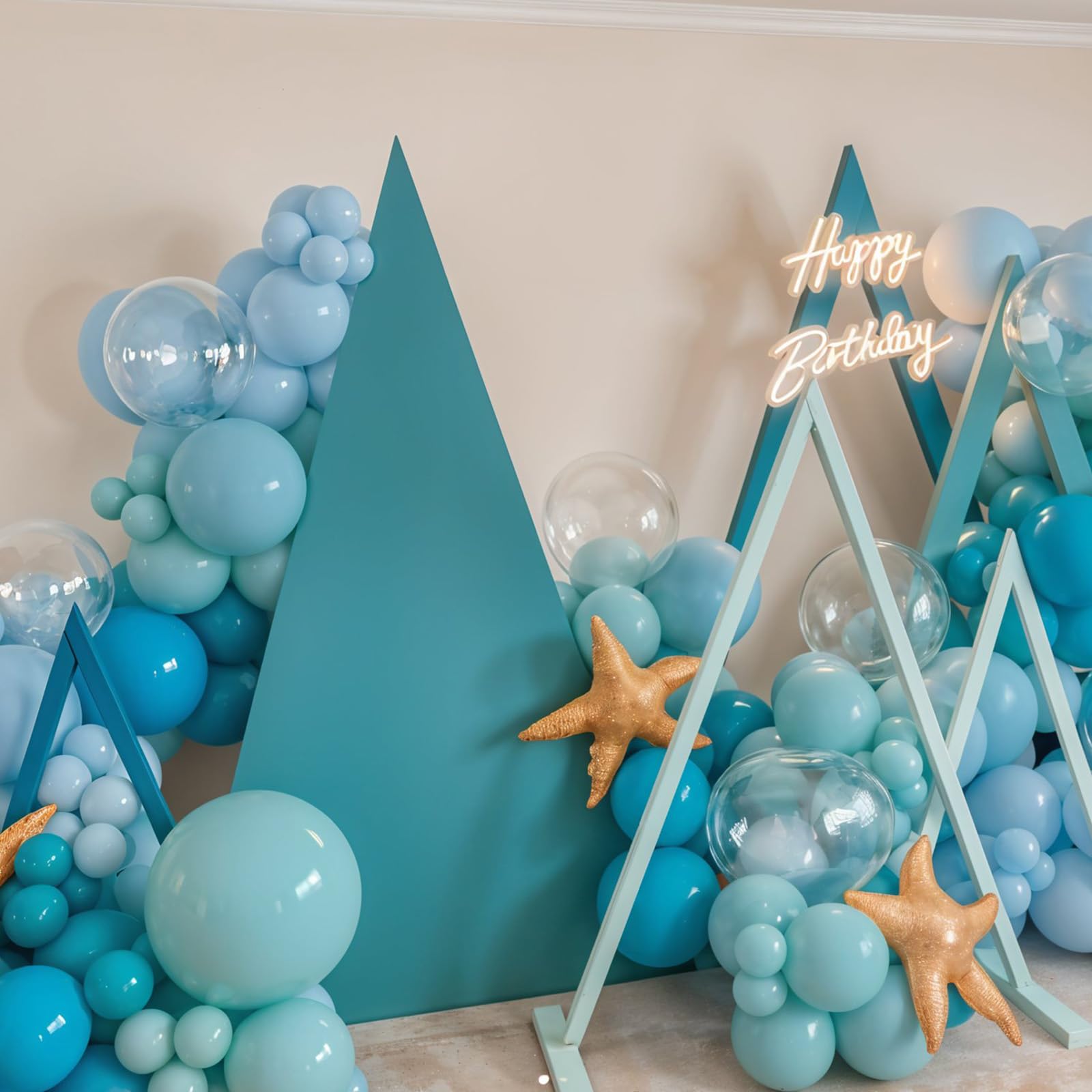 Saxuxu Ocean Themed Balloons - Teal & Light Blue Set for Sea Theme Parties