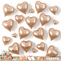 Saxuxu Rose Gold Heart Balloons – 20-Piece Foil Heart Set for Weddings & Valentines Day