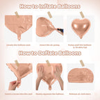 Saxuxu Rose Gold Heart Balloons – 20-Piece Foil Heart Set for Weddings & Valentines Day