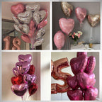 Saxuxu Rose Gold Heart Balloons – 20-Piece Foil Heart Set for Weddings & Valentines Day