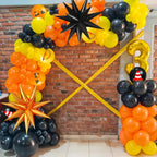 Saxuxu Construction Balloons – Black, Orange & Yellow Confetti for Excavator Party Decor