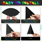 SAYAYA 72 PCS Rainbow Scratch Party Hats Bulk – DIY Birthday Cone Hats for Kids & Adults