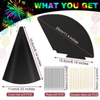 SAYAYA 72 PCS Rainbow Scratch Party Hats Bulk – DIY Birthday Cone Hats for Kids & Adults