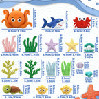 SayHalo Under the Sea Cake Toppers — 17-Piece Ocean Animal Decorations for Mermaid & Beach Parties
