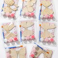 Saypacck Pink Bow Party Favors – 24 Wooden Craft Kits for Creative DIY Gifts