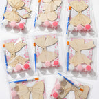 Saypacck Pink Bow Party Favors – 24 Wooden Craft Kits for Creative DIY Gifts