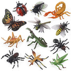 SCAHOW 12Pcs Fake Bug Toys for Kids - Realistic Insect Figures for Party Favors & Cake Toppers