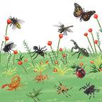 SCAHOW 12Pcs Fake Bug Toys for Kids - Realistic Insect Figures for Party Favors & Cake Toppers