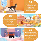 SCAHOW Forest Animal Toys - 10Pcs Realistic Woodland Figurines for Cake Toppers