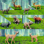 SCAHOW Forest Animal Toys - 10Pcs Realistic Woodland Figurines for Cake Toppers