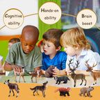 SCAHOW Forest Animal Toys - 10Pcs Realistic Woodland Figurines for Cake Toppers