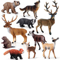 SCAHOW Forest Animal Toys - 10Pcs Realistic Woodland Figurines for Cake Toppers