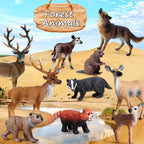 SCAHOW Forest Animal Toys - 10Pcs Realistic Woodland Figurines for Cake Toppers