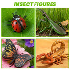 SCAHOW 12Pcs Fake Bug Toys for Kids - Realistic Insect Figures for Party Favors & Cake Toppers