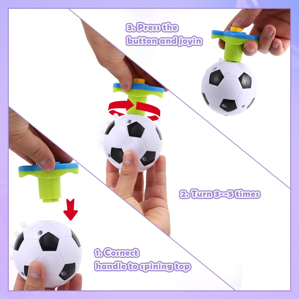 SCIONE LED Light Up Spinning Tops – 10 Pcs Kids Party Favors, Glow-in-the-Dark Toys