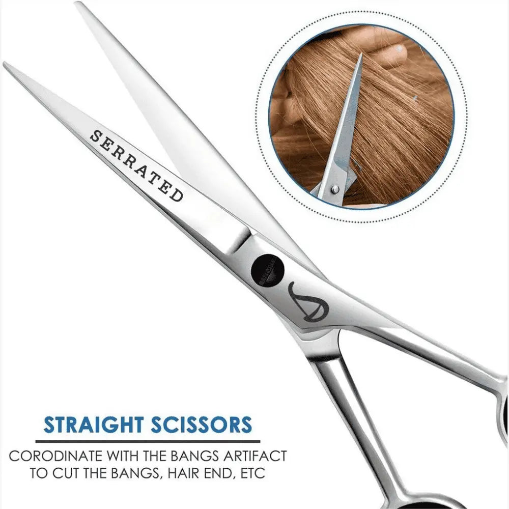 SERRATED 6 Inch Barber Scissors Professional Hair Cutting Shears