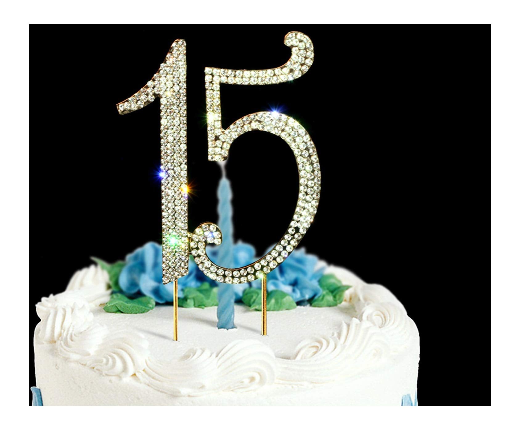 Scotamalone15 Cake Topper - Premium Bling Rhinestone Diamond Gems