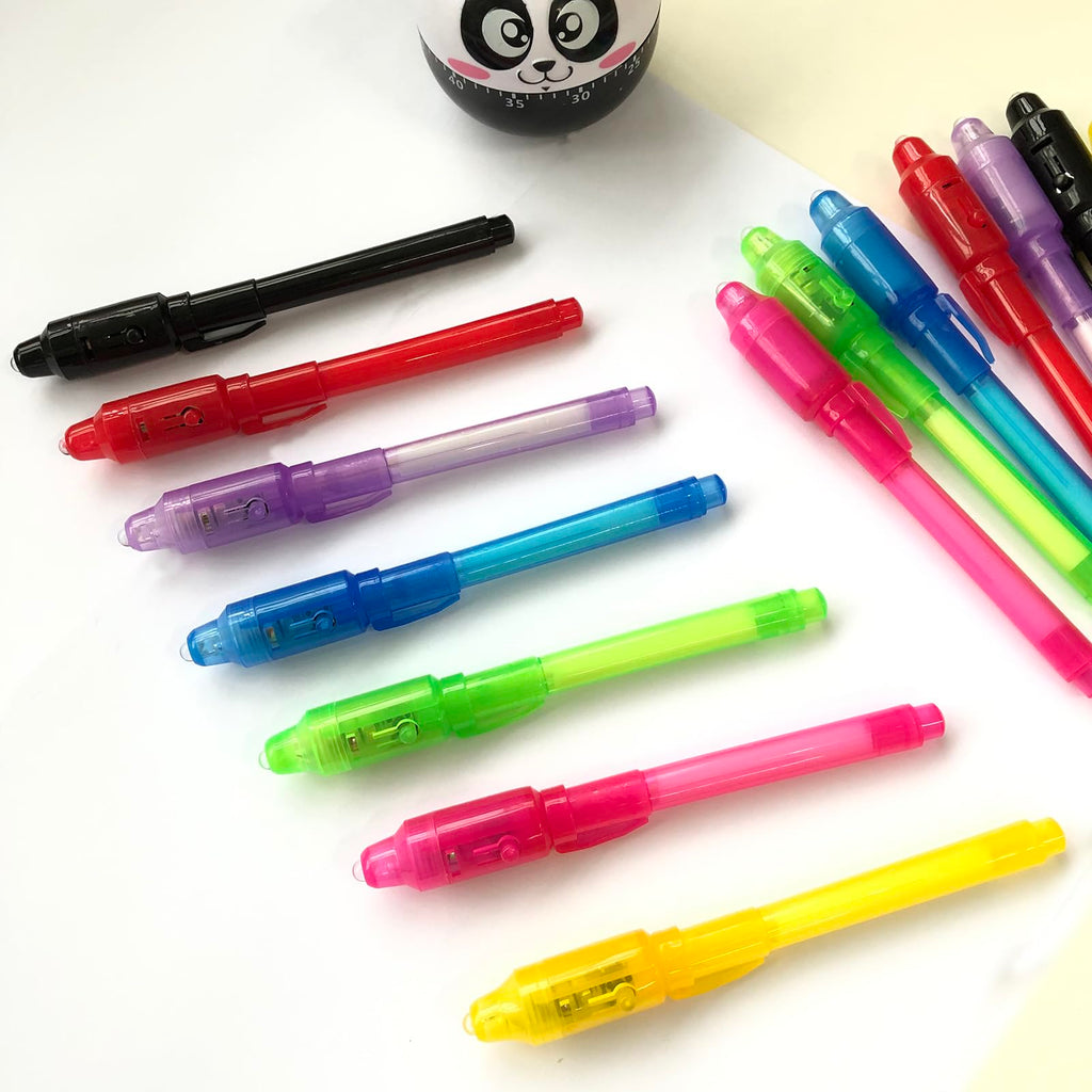 SCStyle Invisible Ink Pen 28-Pcs Set with UV Light – Secret Messages, Party Favors & Classroom Activities