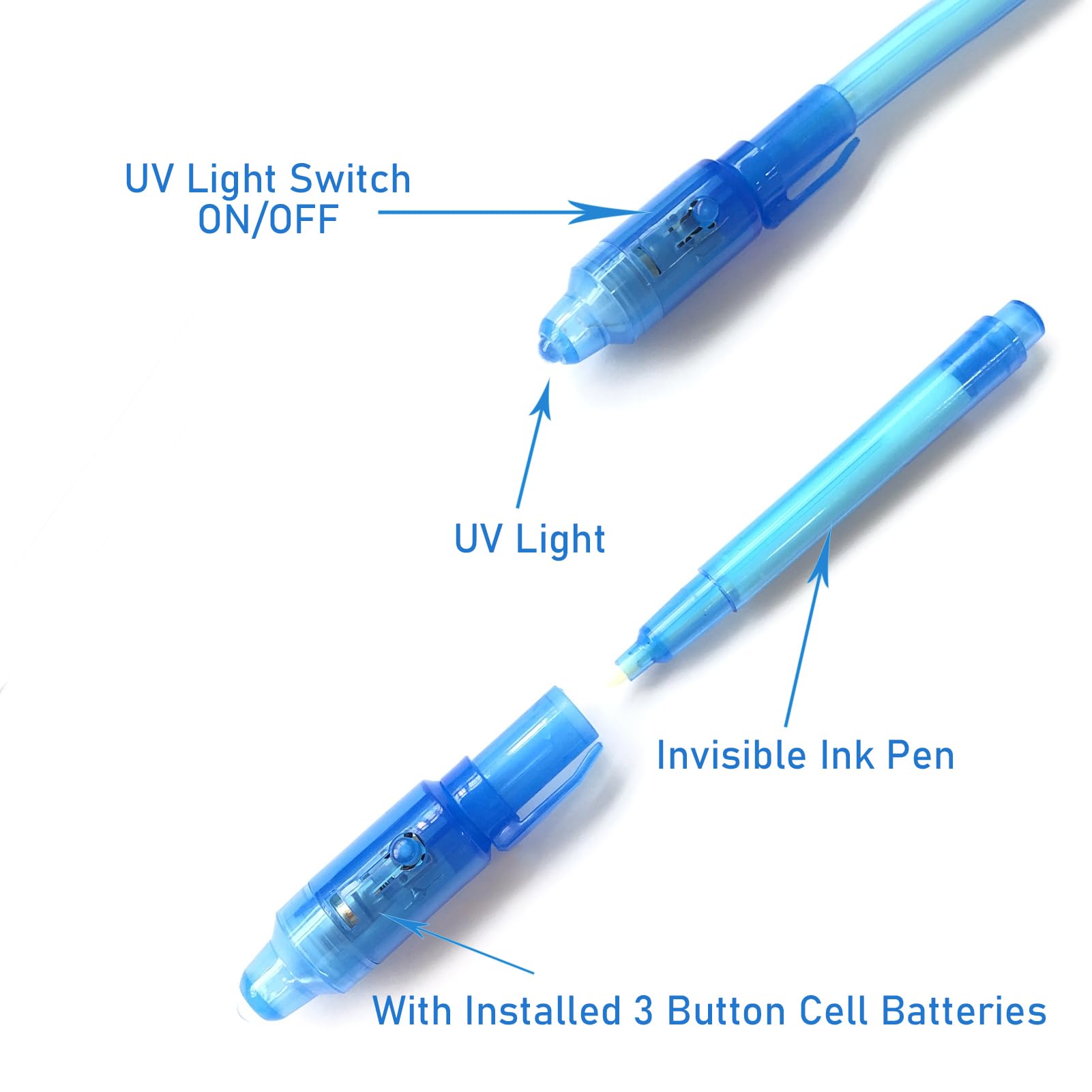 SCStyle Invisible Ink Pen 28-Pcs Set with UV Light – Secret Messages, Party Favors & Classroom Activities