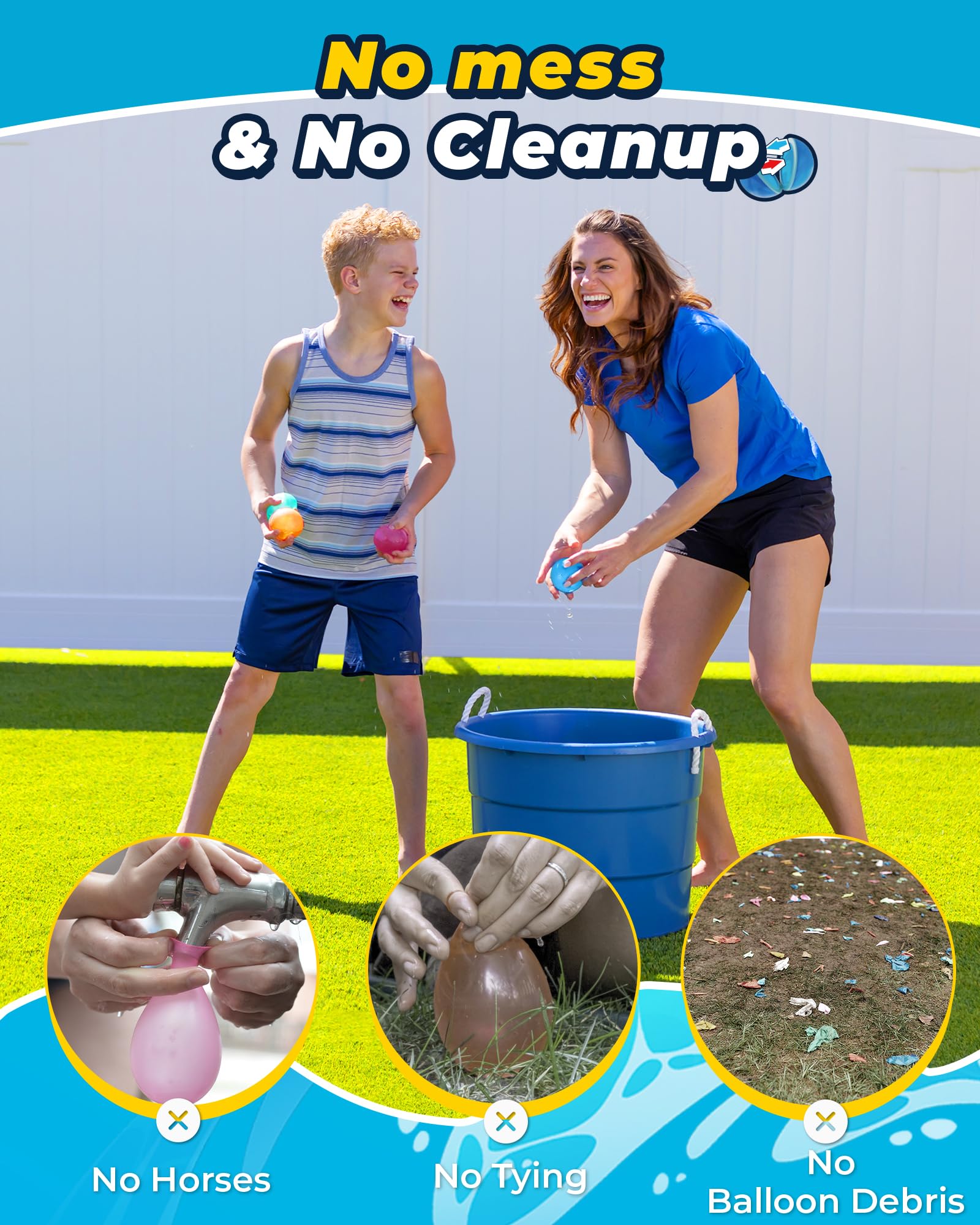 SCUATANBE 12PCS Reusable Water Balloons — Quick Fill, Self-Sealing