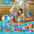 SCUATANBE 12PCS Reusable Water Balloons — Quick Fill, Self-Sealing