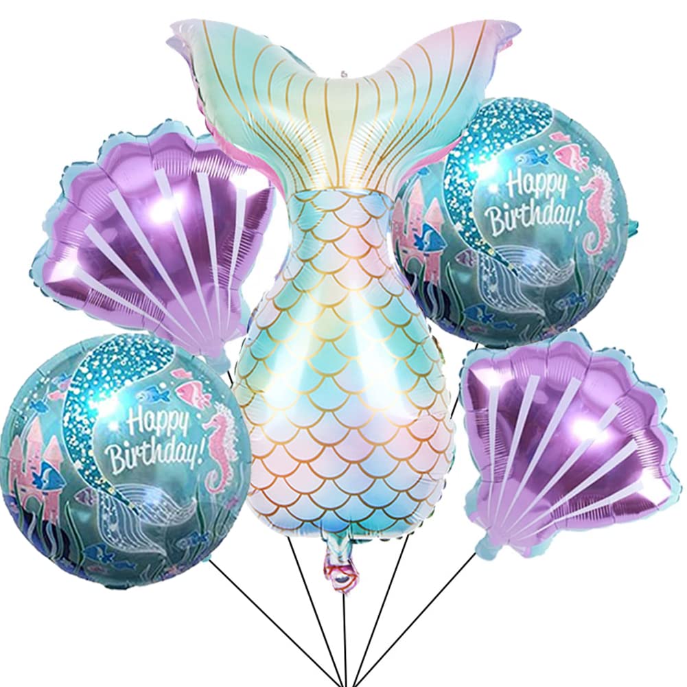 Mermaid Decoration Kit – Sea Balloons & Mermaid Tail Foil Balloons by sdquskin