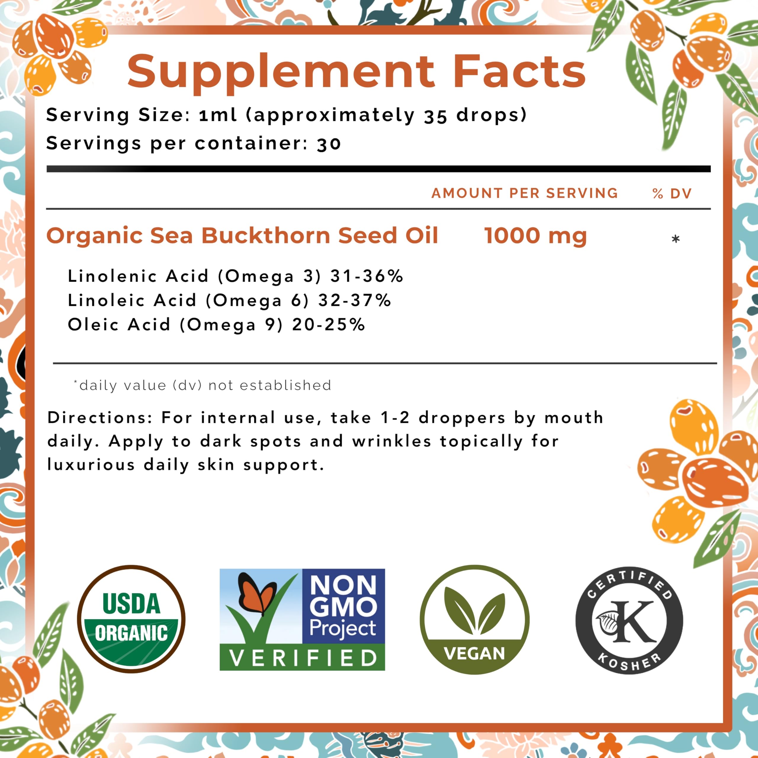 SeabuckWonders Sanddornkernöl – 100 % Bio-zertifiziert – 30 ml