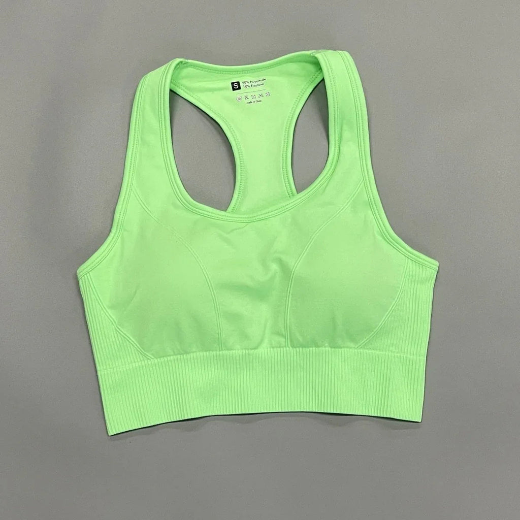 Seamless Sports Bra Set with Peach Hip Trousers – Super Stretch Long Sleeve Yoga Outfit S, M, L