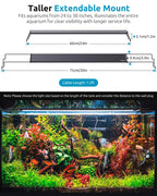 SEAOURA Aquarium Light | 24/7 Custom Timer, 7-Row Full Spectrum LED for 24–30in Tanks