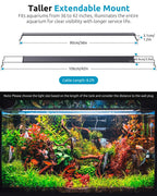 SEAOURA Full Spectrum Aquarium Light | 36-42in, 24/7 Timer, IP68, Plant Growth