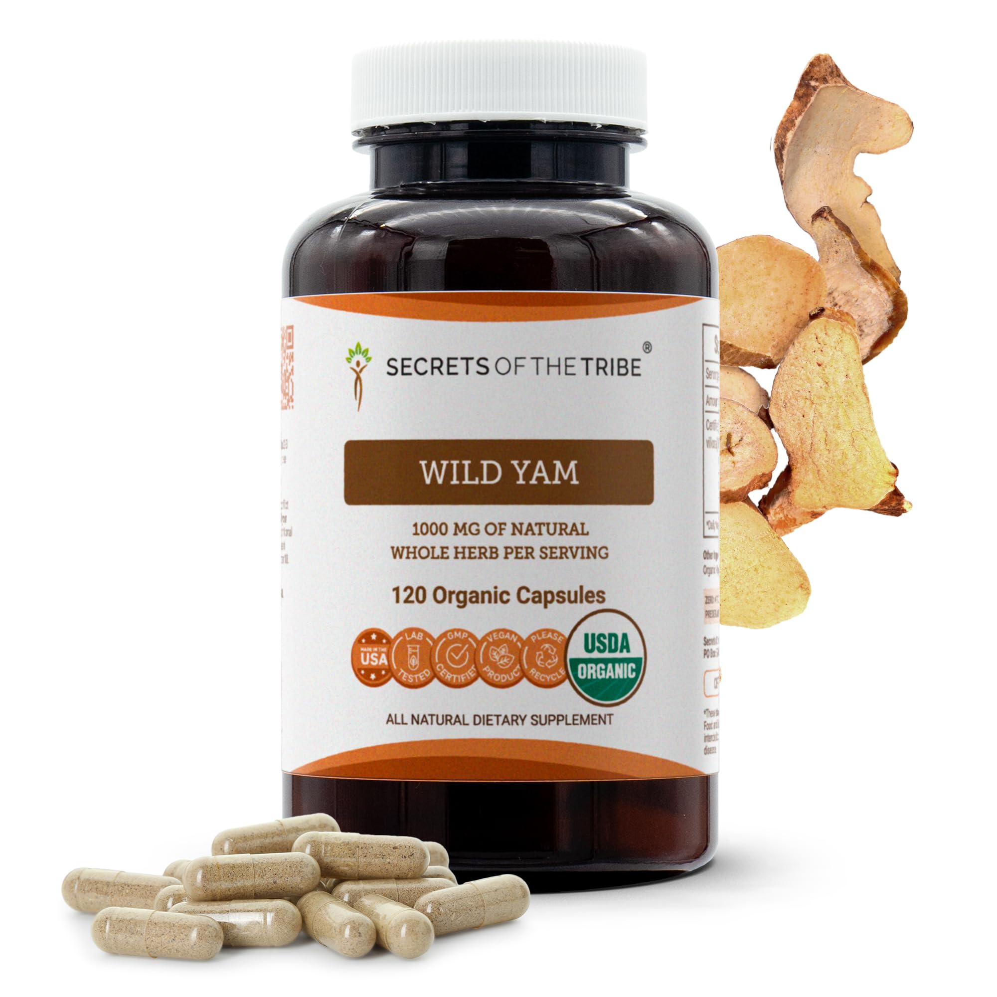 Secrets of the Tribe Wilder Yams – USDA Bio 120 Kapseln | Vegetarische Kapsel
