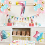 SEDECIDE 7th Birthday Decorations for Girls – Gradient Balloons, Happy Birthday Banner & Party Supplies