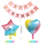 SEDECIDE 7th Birthday Decorations for Girls – Gradient Balloons, Happy Birthday Banner & Party Supplies