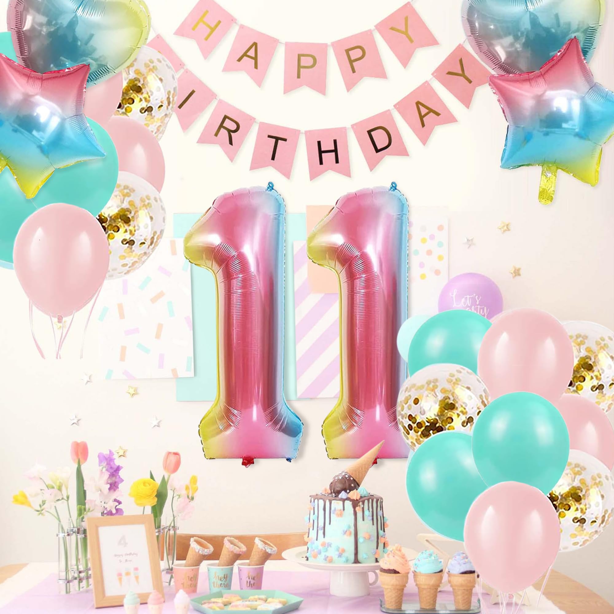 SEDECIDE 11th Birthday Decorations — Balloons, Banner & Party Supplies