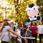 Seematn Cow Piñata Bundle with Blindfold, Bat & Confetti – Large 15.75 x 11.81 x 2.95 in Kids Birthday Party Supplies