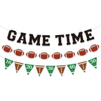 Sereliy Football Banner Garland – Game Time Banner for Party Decorations | Bowl Game Indoor Decor