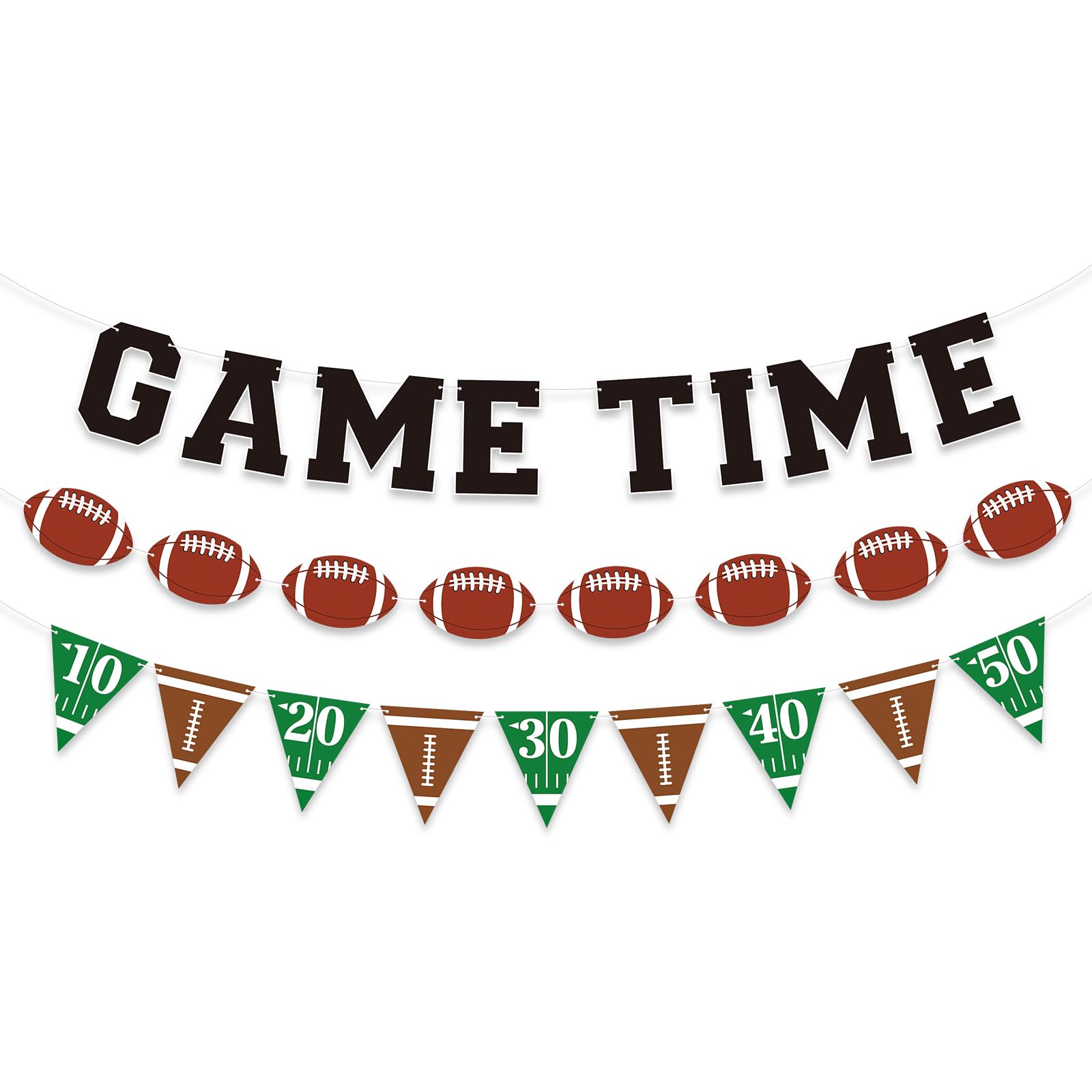 Sereliy Football Banner Garland – Game Time Banner for Party Decorations | Bowl Game Indoor Decor