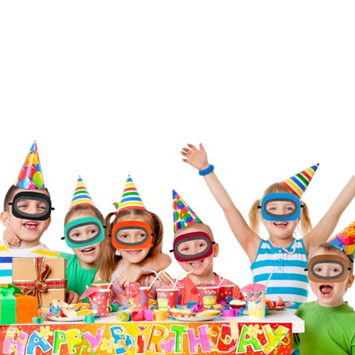 Sesyomr 12-Pack Among Us Masks for Kids Party Decor – Elastic Felt & Colorful Patterns