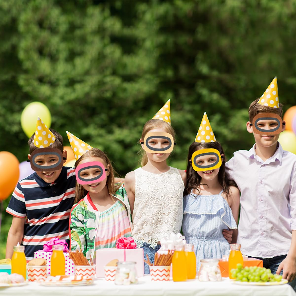 Sesyomr 12-Pack Among Us Masks for Kids Party Decor – Elastic Felt & Colorful Patterns