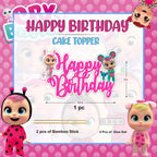 Seyal Cry Babes Happy Birthday Cake Topper – Cute Cartoon Party Decoration