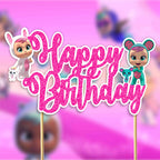 Seyal Cry Babes Happy Birthday Cake Topper – Cute Cartoon Party Decoration
